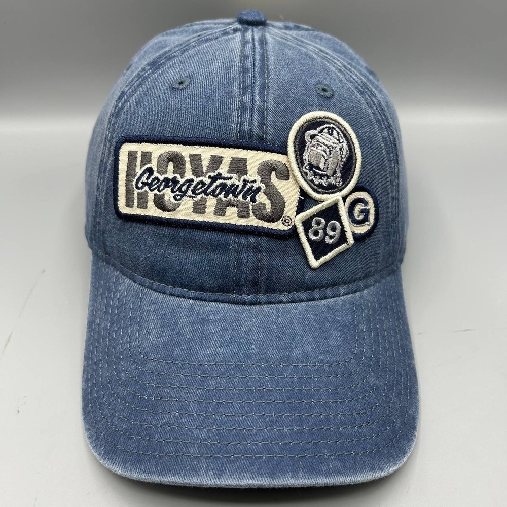 Georgetown Hoyas Hat Men Blue Denim NCAA The Game Strap Back Cap Cotton New